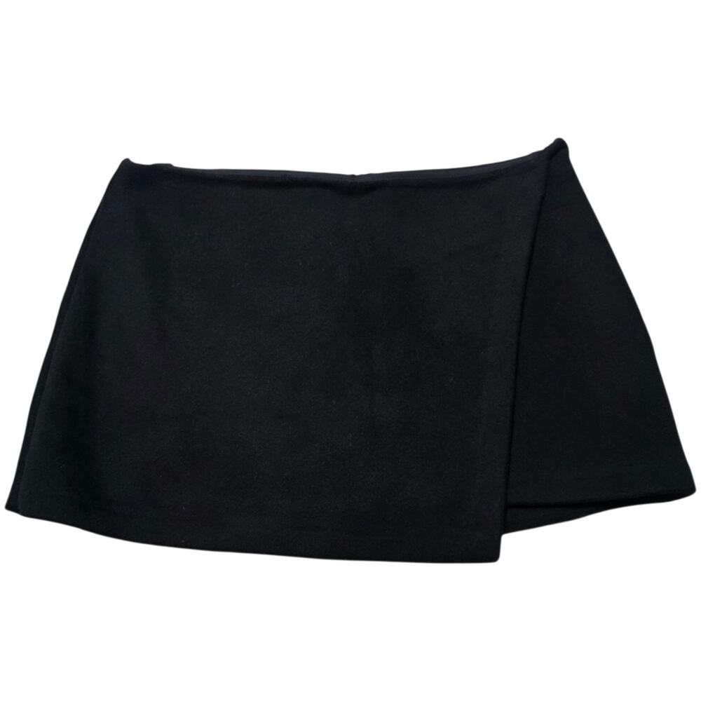 Abercrombie & Fitch Womens L Black Wrap Skort Mini Skirt Shorts Y2K Preppy